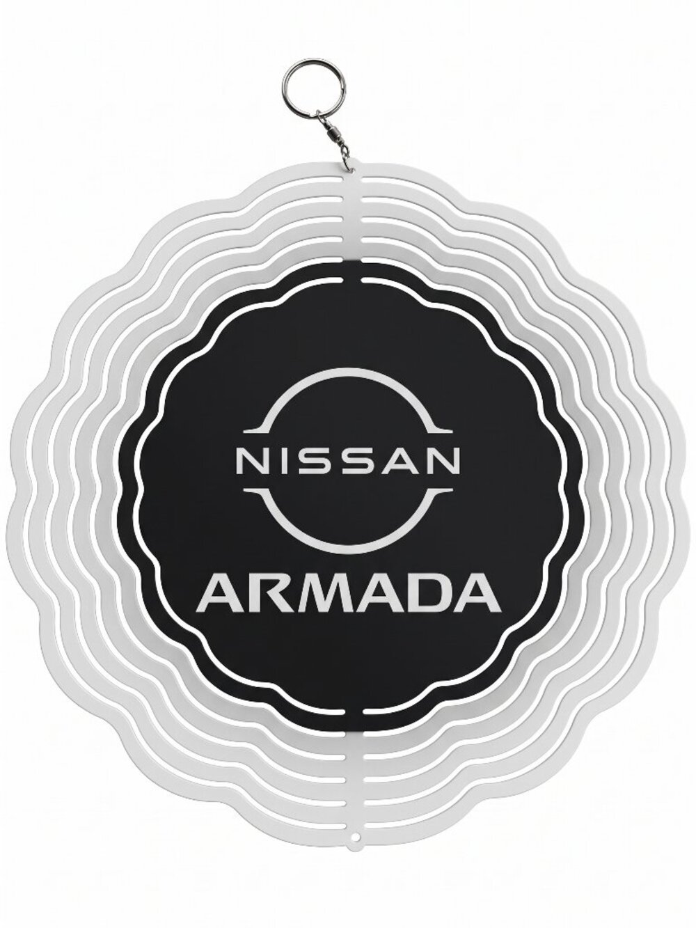 10" Nissan Armada Kinetic Wind Spinner - Black Metal Hanging Yard Decor
